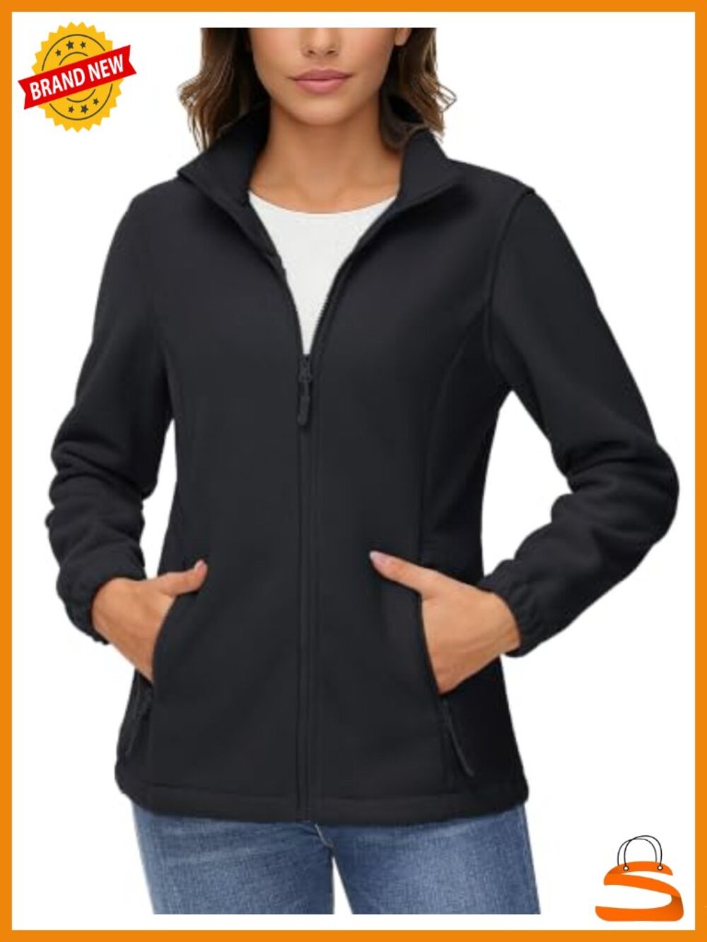 TACVASEN Women's Lightweight Warm Fleece Full Zip Sweatshirt Jacket Casual